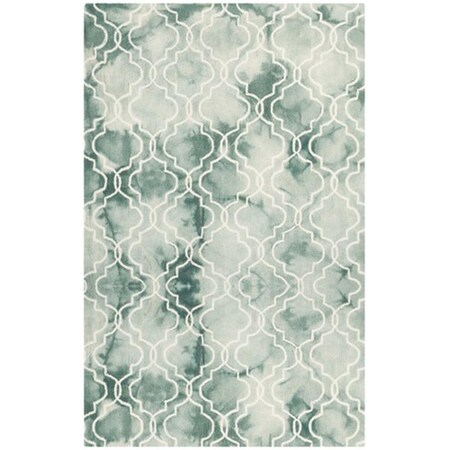 Safavieh Dip Dyed Hand Tufted Round Rug- Green - Ivory- 7 x 7 ft. DDY676Q-7R